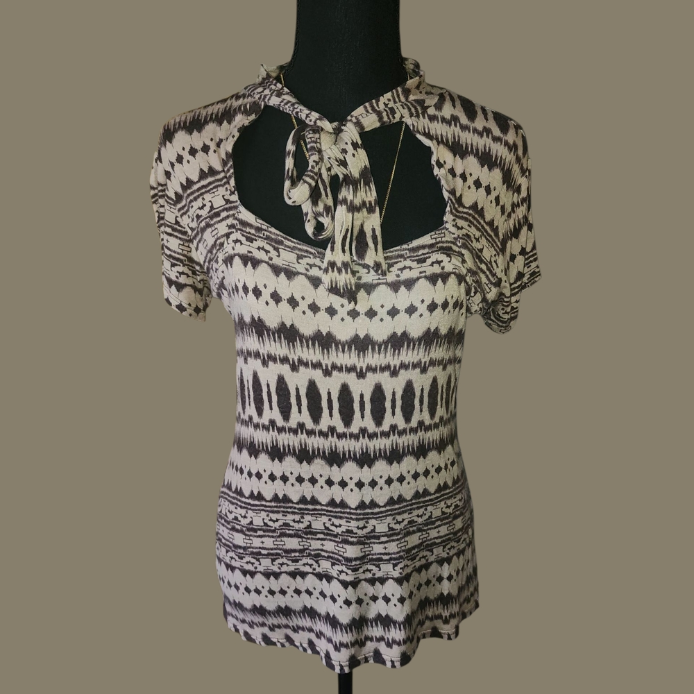 Stylish Brown And Tan Patterned Women's Top